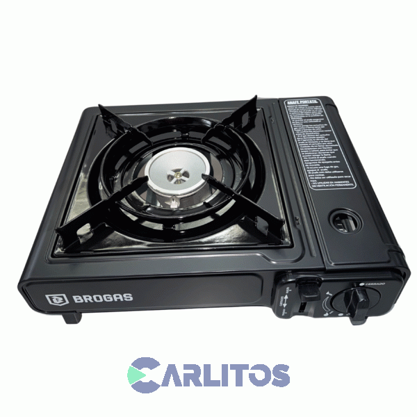 Anafe Portátil A Gas Butano Brogas Con Valija Plástica 465-m Negro