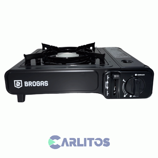 Anafe Portátil A Gas Butano Brogas Con Valija Plástica 465-m Negro