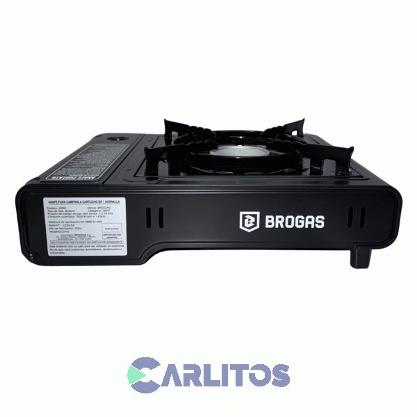 Anafe Portátil A Gas Butano Brogas Con Valija Plástica 465-m Negro