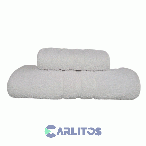 Juego De Toalla Y Toallon 550 Gramos Salum Blanco