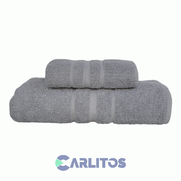Juego De Toalla Y Toallon 550 Gramos Salum Gris Plata