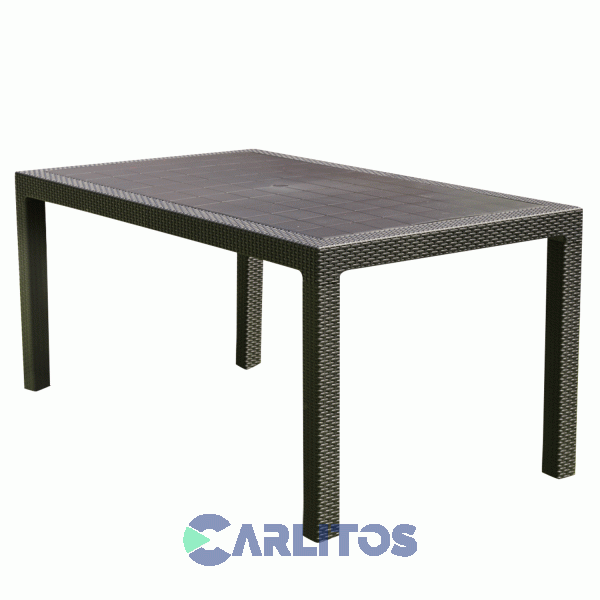 Mesa Simil Rattan Voss Indonesia 1.50 Mts Tapa Plástica Capuchino