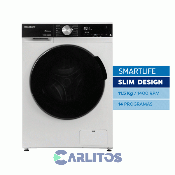 Lavarropa Carga Frontal Smartlife Inverter 11.5 KG-1400 RPM Blanco Sl-wmi1151400w