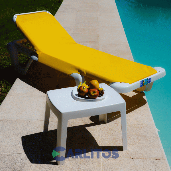 Reposera Pvc Lona Voss 5 Posiciones Color Amarillo Hawaii