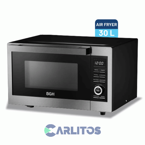 Microondas Y Air Fryer Con Grill Bgh Digital 30 Litros Negro B330dfn24