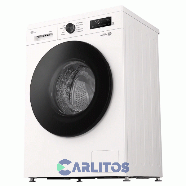 Lavarropa Carga Frontal Lg Inverter 6.5 Kg 1200 Rpm Blanco Wm65gwvfs6