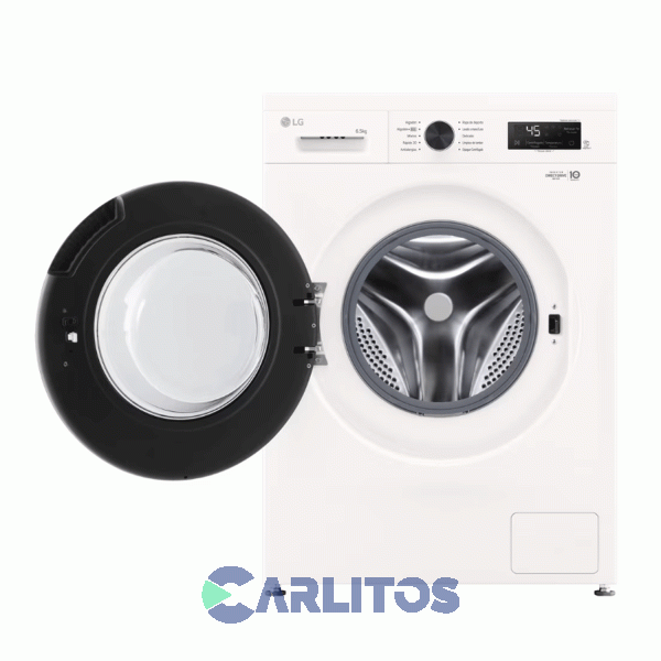 Lavarropa Carga Frontal Lg Inverter 6.5 Kg 1200 Rpm Blanco Wm65gwvfs6