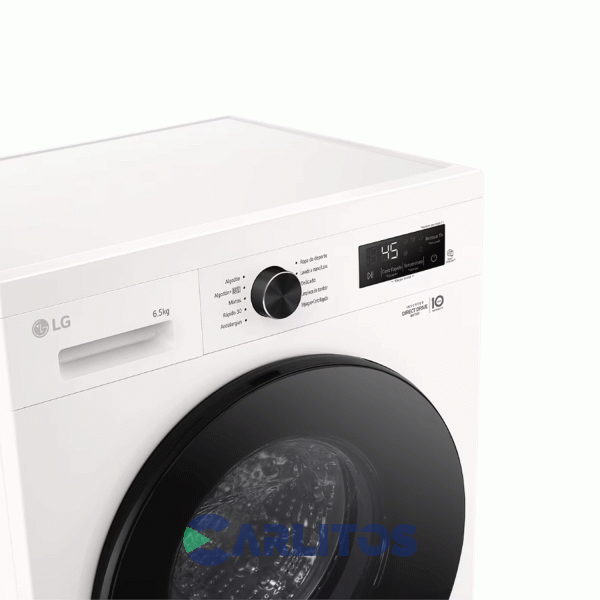 Lavarropa Carga Frontal Lg Inverter 6.5 Kg 1200 Rpm Blanco Wm65gwvfs6