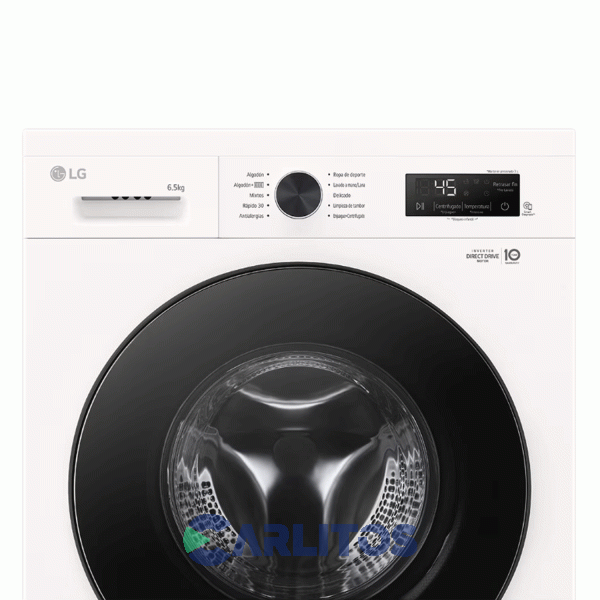 Lavarropa Carga Frontal Lg Inverter 6.5 Kg 1200 Rpm Blanco Wm65gwvfs6