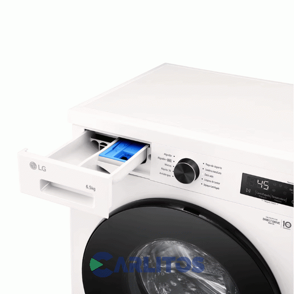 Lavarropa Carga Frontal Lg Inverter 6.5 Kg 1200 Rpm Blanco Wm65gwvfs6