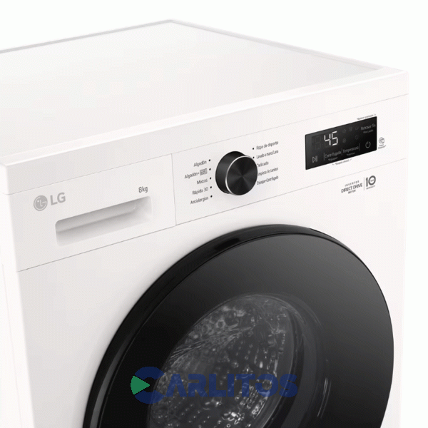 Lavarropa Carga Frontal Lg Inverter 8 Kg 1200 Rpm Blanco Wm80gwvfs6