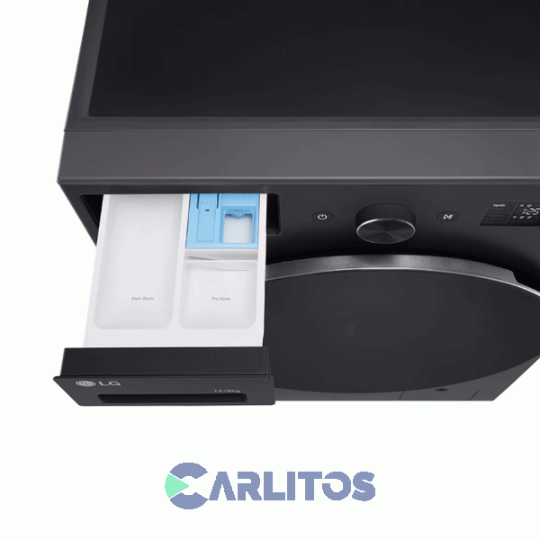 Lavasecarropa LG Inverter 15+8 Kg 1200 Rpm Gris Wd15egntspg
