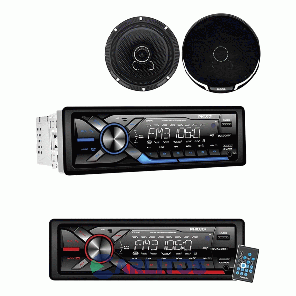 Combo Autoestereo Usb + Parlantes 2 Vías 6.5'' 250 Watts Philco Cps90