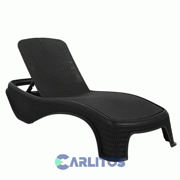 Reposera Simil Ratan Color Grafito 4 Posiciones Garden Life Dubai F758067