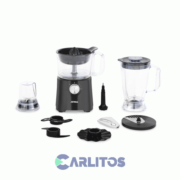 Multiprocesadora Con Licuadora Atma 650 Wts Lp8426nap Negra