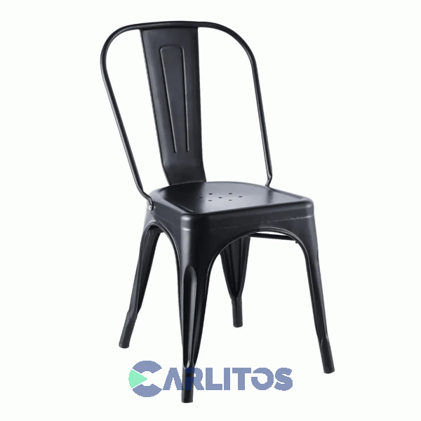 Combo 4 Sillas Tolix Acero Garden Life Negra Mate Ft540001 En Caja
