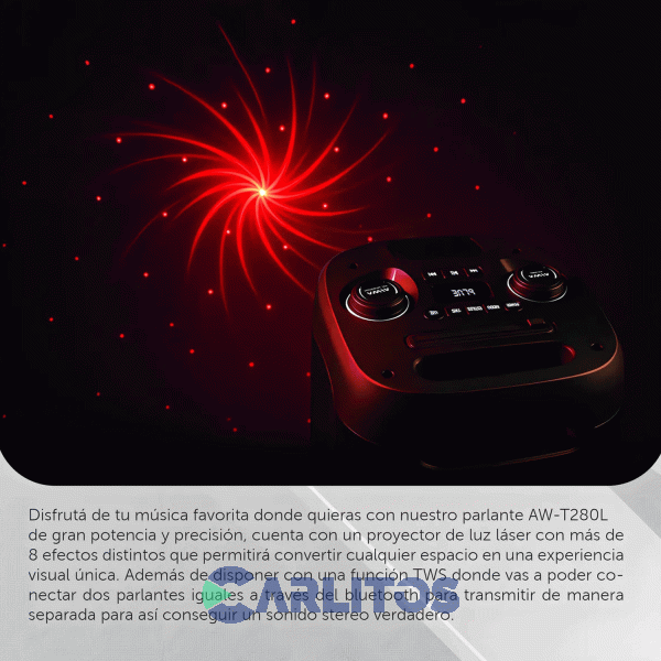 Parlante Torre Aiwa Con Bluetooth Y Bater&iacute;a 16000 Watts Aiwa Aw-t280l