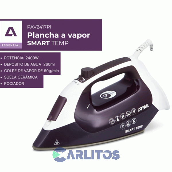 Plancha A Vapor Atma 2400 Wts Pav2417pi