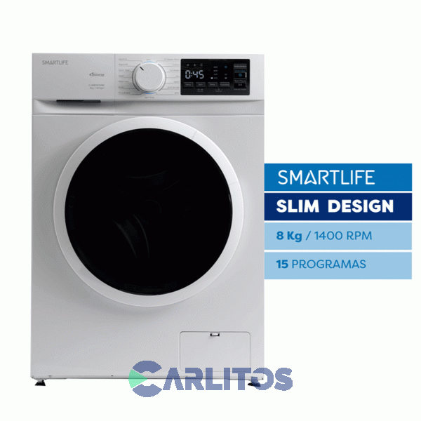 Lavarropa Carga Frontal Smartlife Inverter 8 Kg BLANCO 1400 Rpm Sl-wmi081400w
