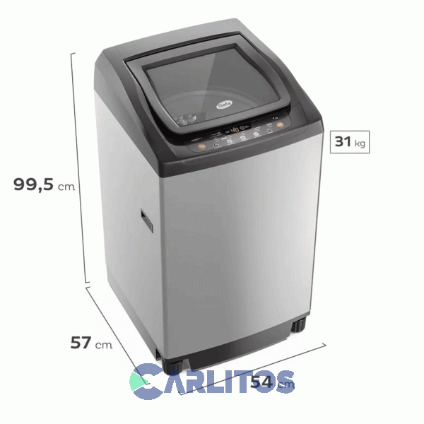 Lavarropa Carga Superior Gafa 7 KG - 760 RPM Gris Fuzzy Fit P