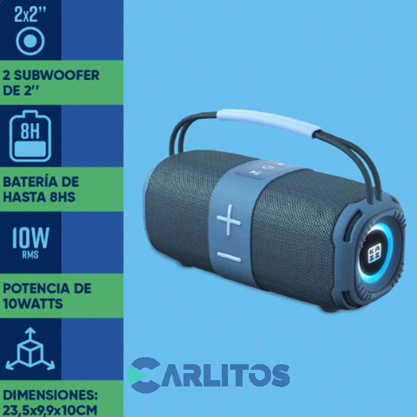 Parlante Portatil Kazz Con Bluetooth 10 Watts Rms Fritz