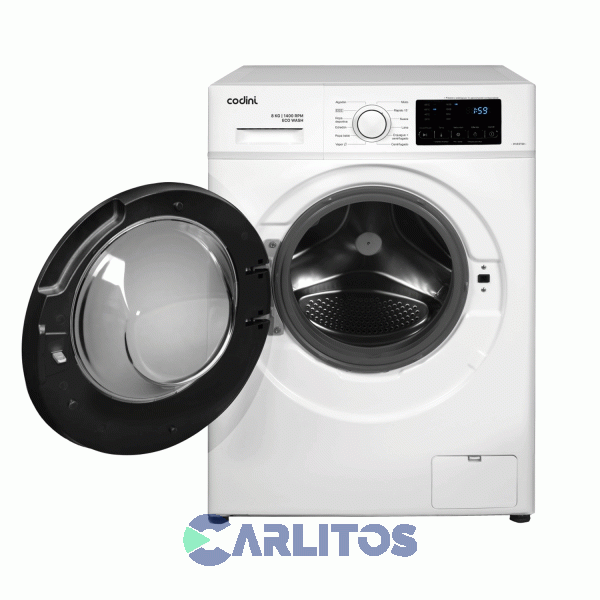 Lavarropa Carga Frontal Codini Inverter 8 Kg 1400 Rpm Aiafa8014b Blanco