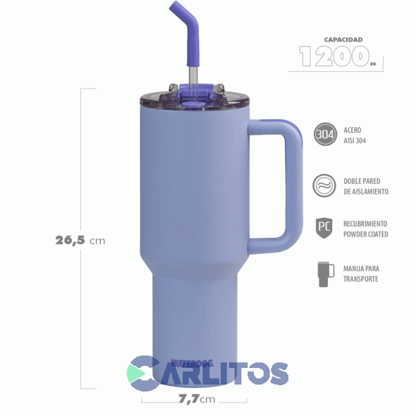 Vaso Doble Pared Waterdog Cold1200l Lavanda