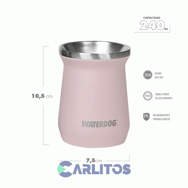 Mate Waterdog Legendario Cl&aacute;sico 240 Ml Zoilo240pl Rosa