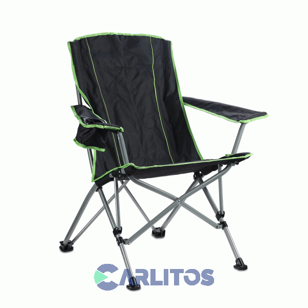 Sill&oacute;n Director Plegable Con Funda Y Apoya Vaso Waterdog Bc341dh Negro