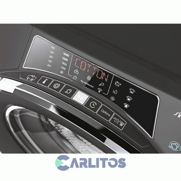 Lavarropa Carga Frontal Candy Inverter  10.5 KG 1500 Rpm Gris Ro151056dwhcr