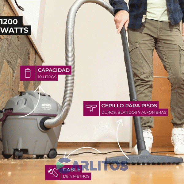 Aspiradora Sistema Seco H&uacute;medo Atma 1200 Watts As9221pi