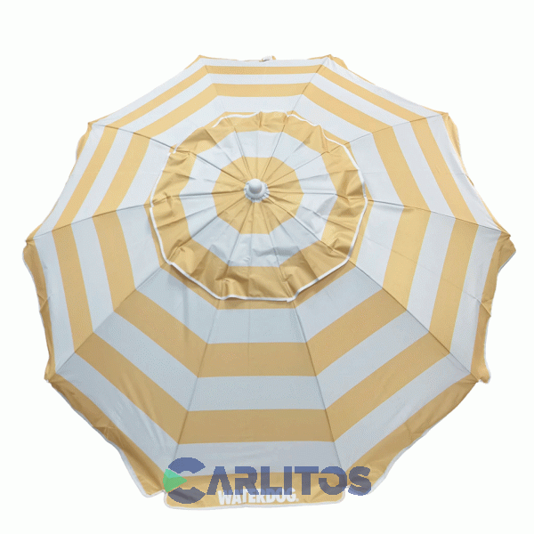 Sombrilla De Aluminio 2 Metros Reforzada Tela Polyester Waterdog Umb2010albg Beige