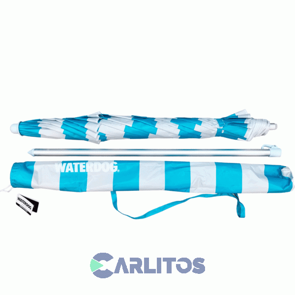 Sombrilla De Aluminio 2 Metros Reforzada Tela Polyester Waterdog Umb2010albl Azul