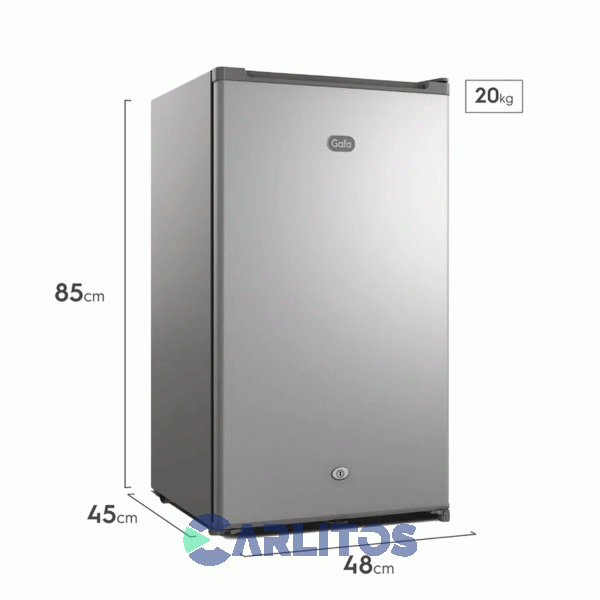 Heladera Bajo Mesada Gafa Con Congelador 90 Litros Plata Hgfm90p