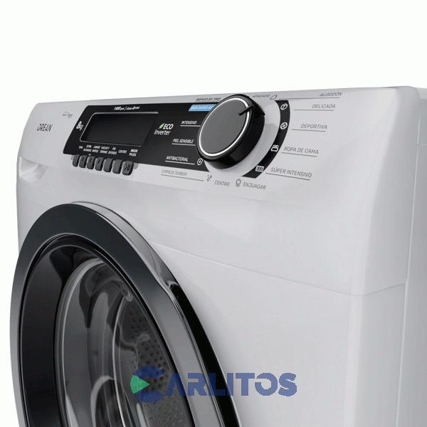 Lavarropa Carga Frontal Drean Inverter 8 KG - 1400 RPM Blanco Lcfdr0814sb0