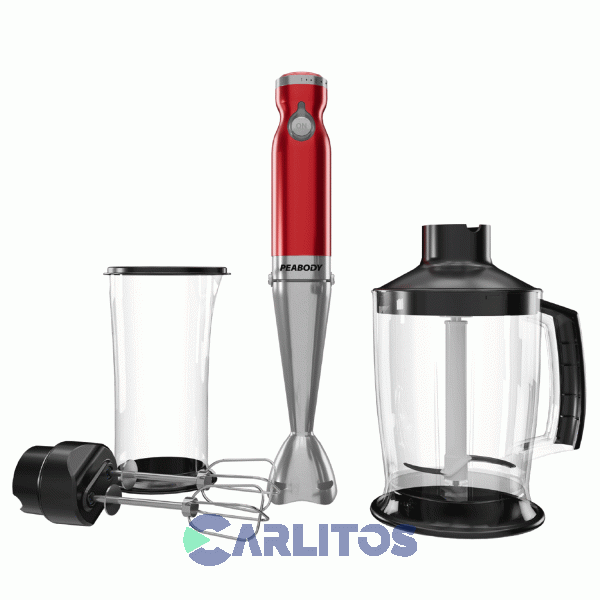 Minipimer Varilla Metal Peabody 1000 Wts Pe-lma328rm Rojo Metalizado