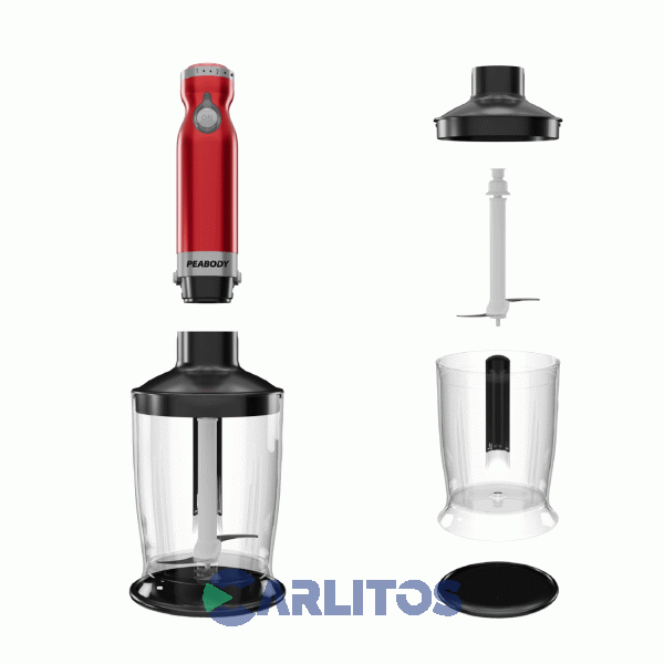 Minipimer Varilla Metal Peabody 1000 Wts Pe-lma328rm Rojo Metalizado