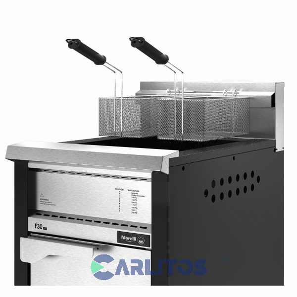 Freidora a Gas Automatica Morelli F-30 Eco Industrial  Acero Inox 30 Lts Gn 10020