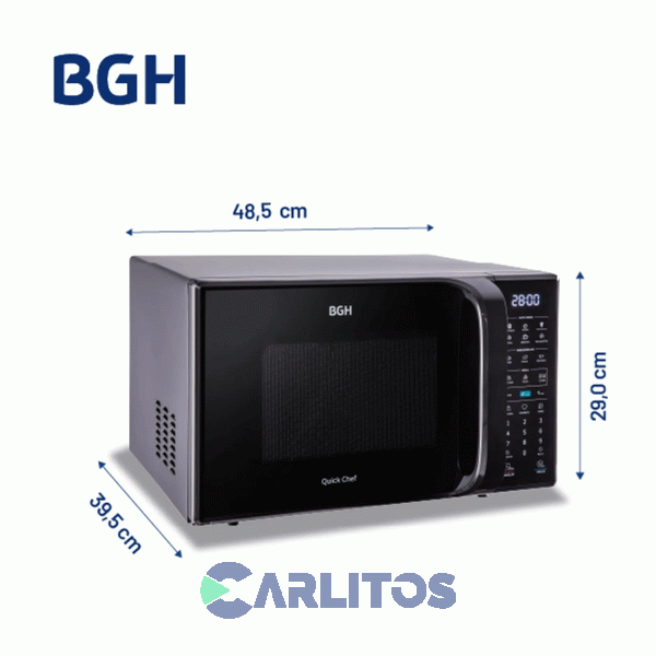 Microondas Con Grill BGH Digital 23 Litros Negro B223dn20i