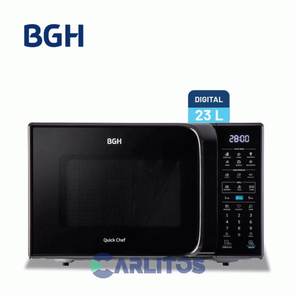 Microondas Con Grill BGH Digital 23 Litros Negro B223dn20i