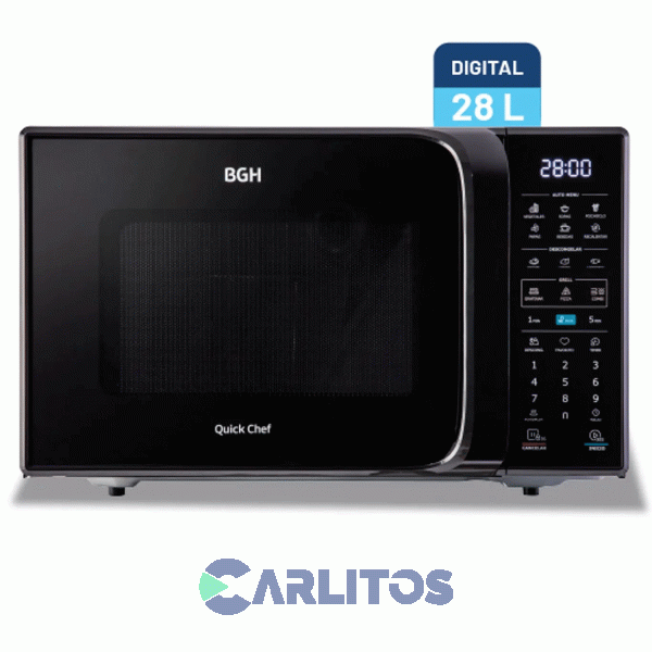 Microondas Con Grill BGH Digital 28 Litros Negro B228dn20i
