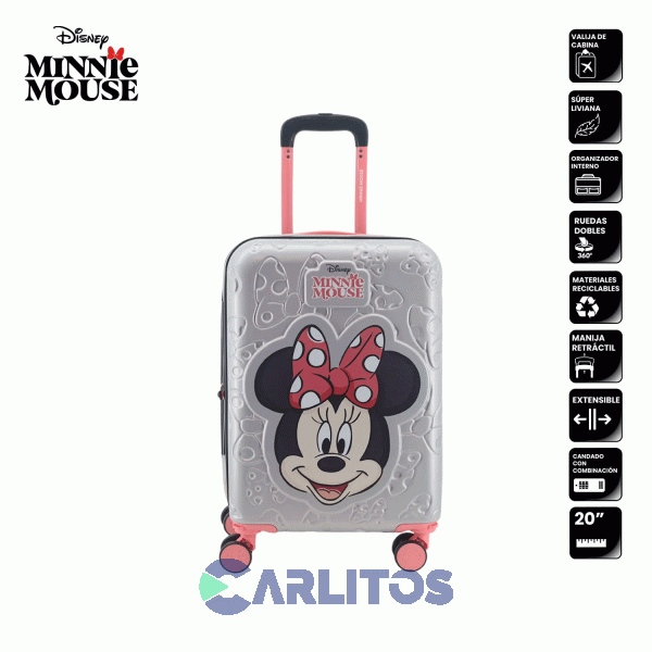 Valija 20" Rigida 4 Ruedas Giratorias Amayra 70.33006E2 Minnie Plateada