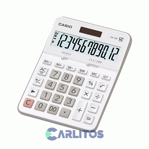 Calculadora De Escritorio 12 Digitos Color Blanco Casio Dx-12b-we