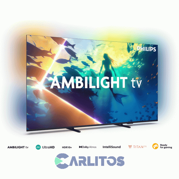 Smart TV Led 65" 4K Ultra HD Con Titan Y Ambilight Philips 65Pud8100/77