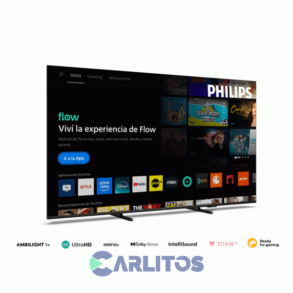 Smart TV Led 65" 4K Ultra HD Con Titan Y Ambilight Philips 65Pud8100/77