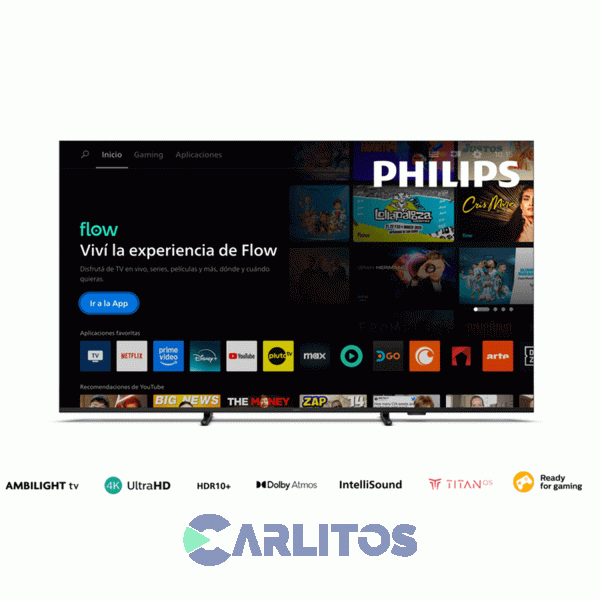 Smart TV Led 65" 4K Ultra HD Con Titan Y Ambilight Philips 65Pud8100/77