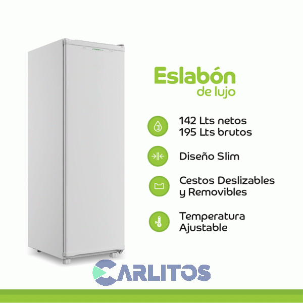 Freezer Vertical Blanco 142 Litros Eslabon De Lujo Evu20mb