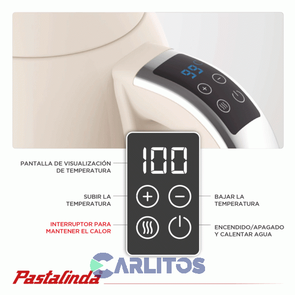 Pava Electrica Digital Pastalinda Crema Ke-1108bdgt