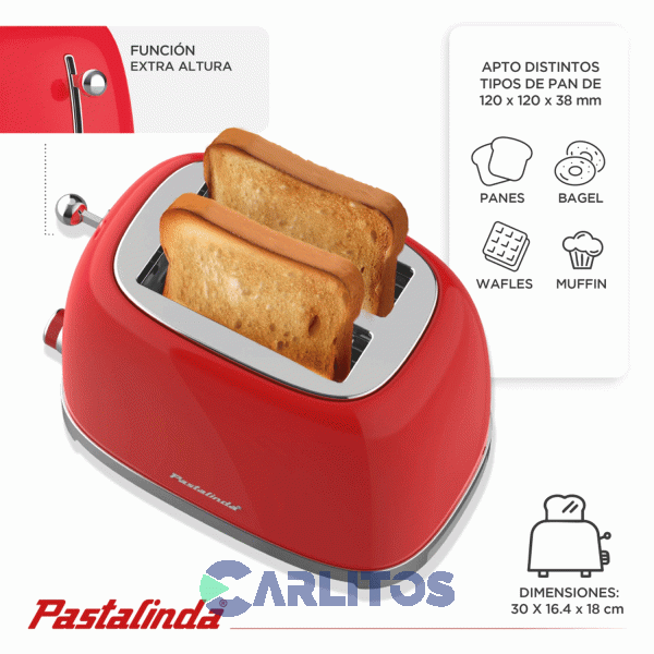Tostadora Electrica Roja Pastalinda Wt-330c