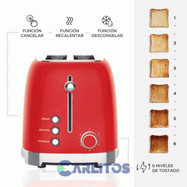 Tostadora Electrica Roja Pastalinda Wt-330c